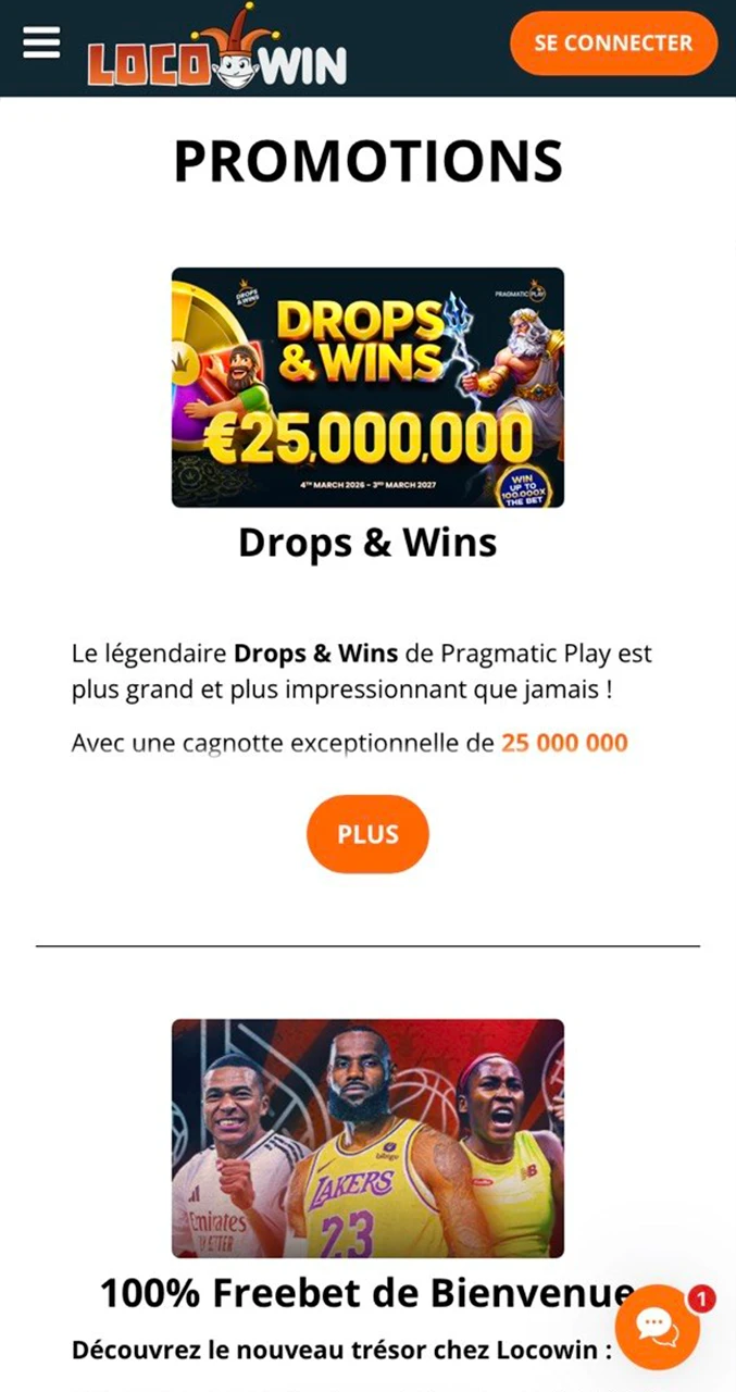 Liste des bonus et promotions disponibles sur Locowin.