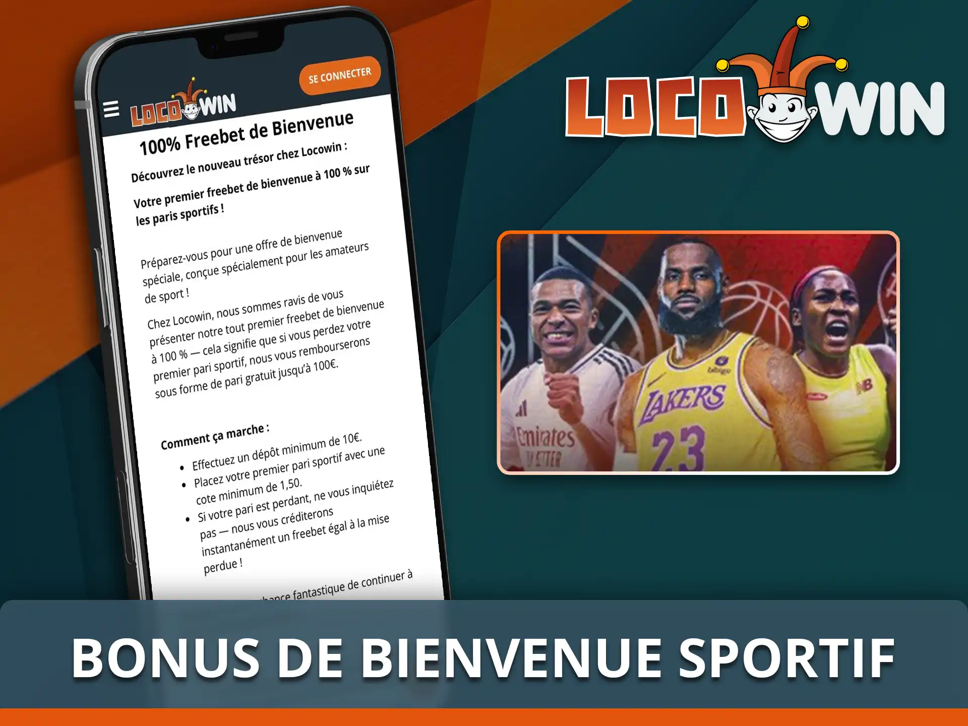 Bonus sport activable sur l'application mobile Locowin.