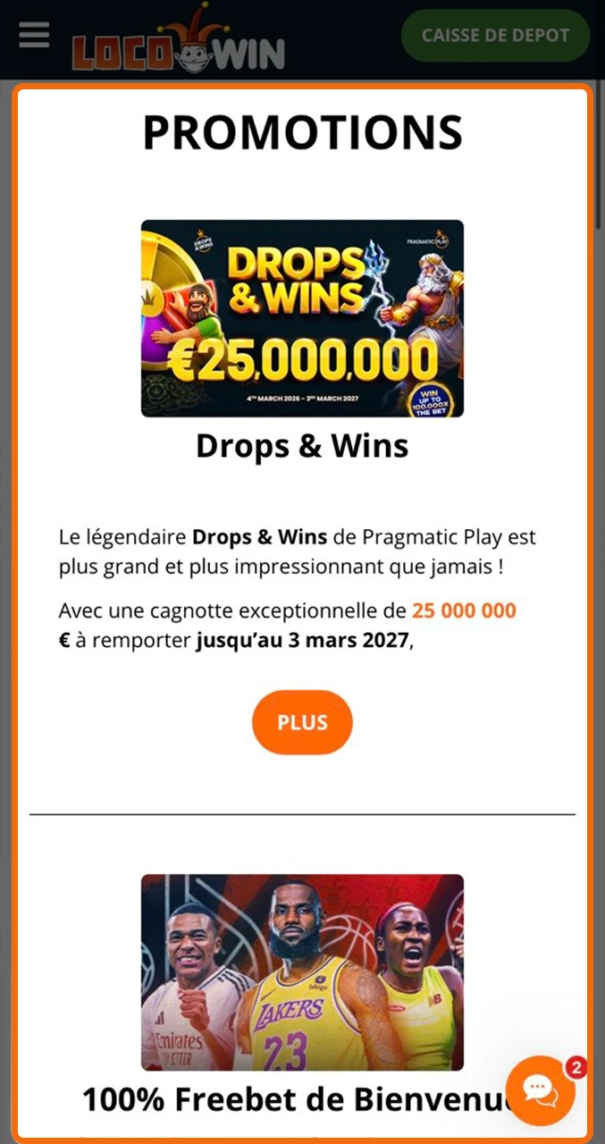 Parcourez les différents cadeaux de bienvenue offerts par Locowin.