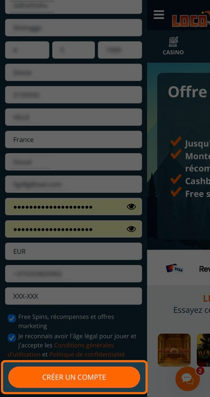 Finalisez votre adhésion en cliquant sur le bouton Locowin.
