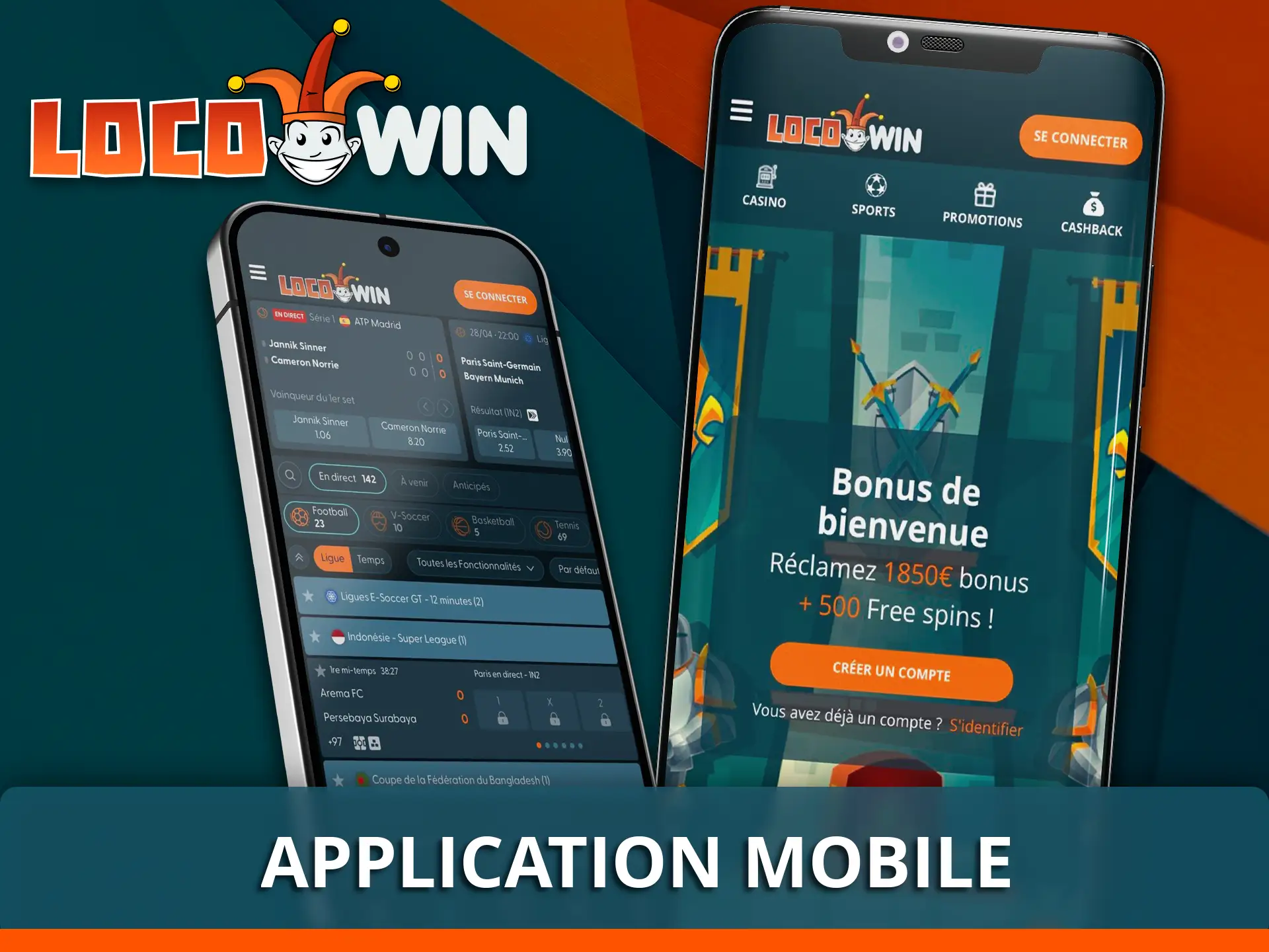 Téléchargez l'application mobile Locowin pour Android et iOS.