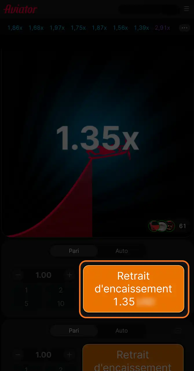 Retirez vos gains Aviator très rapidement.