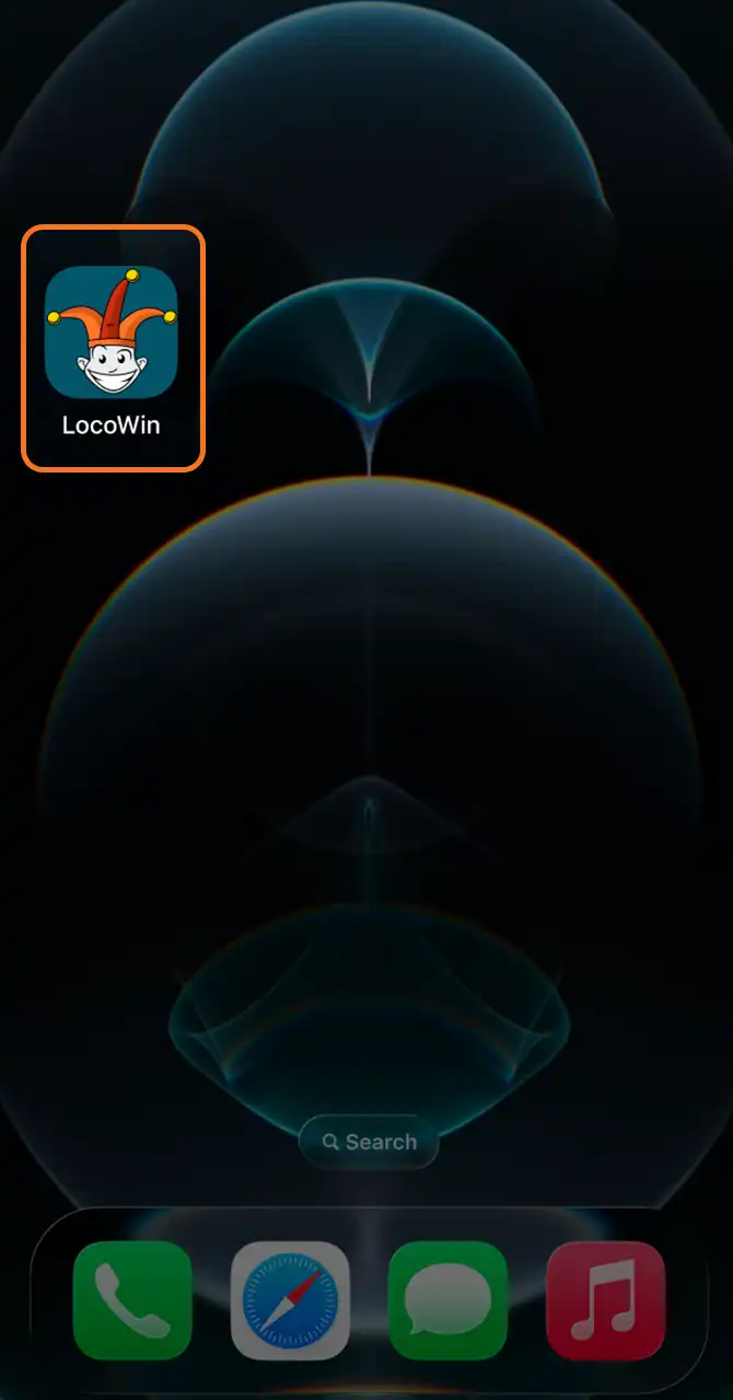 Ouvrez l'application Locowin sur votre iPhone.