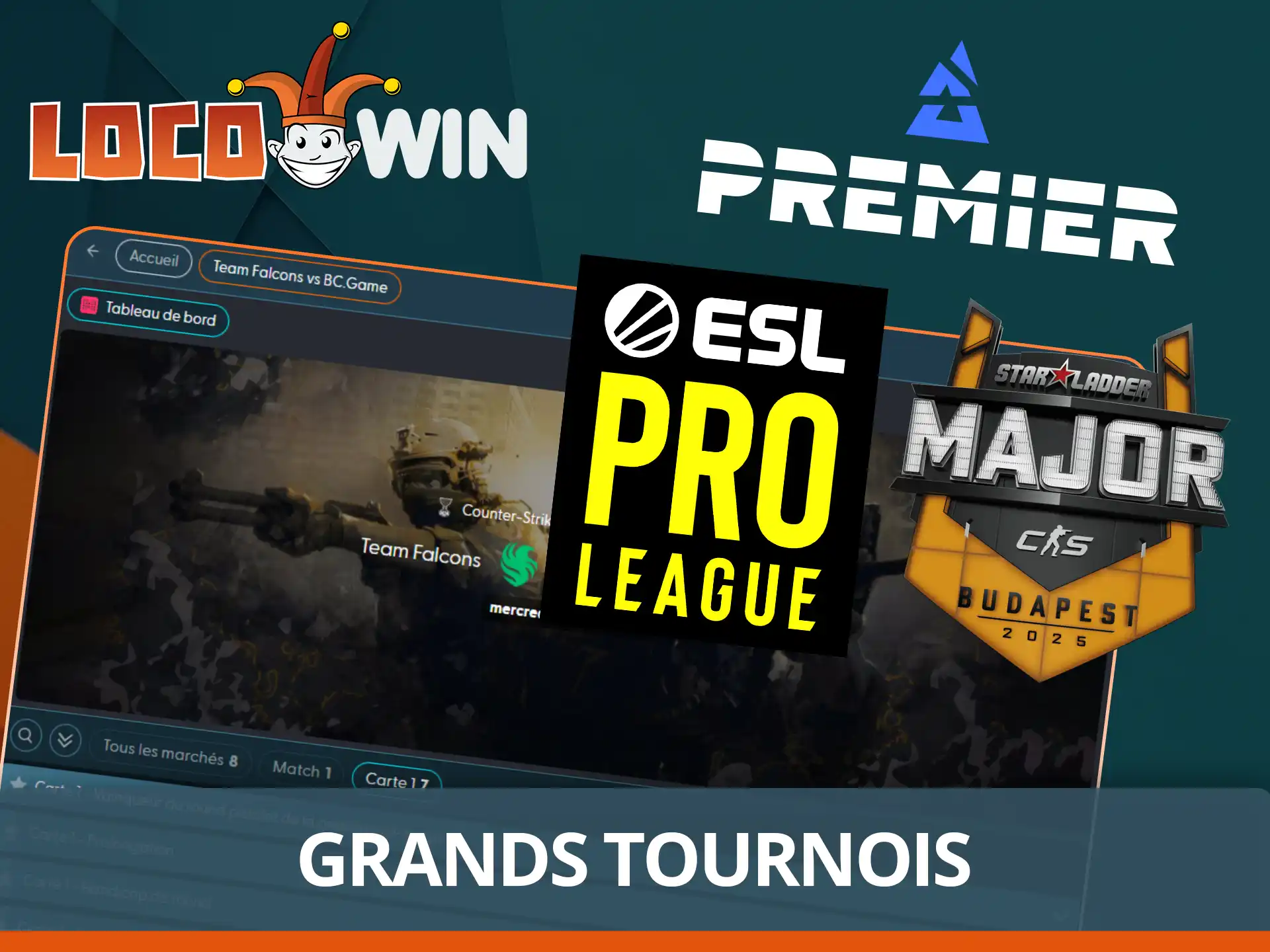 Pariez sur les plus grands tournois.