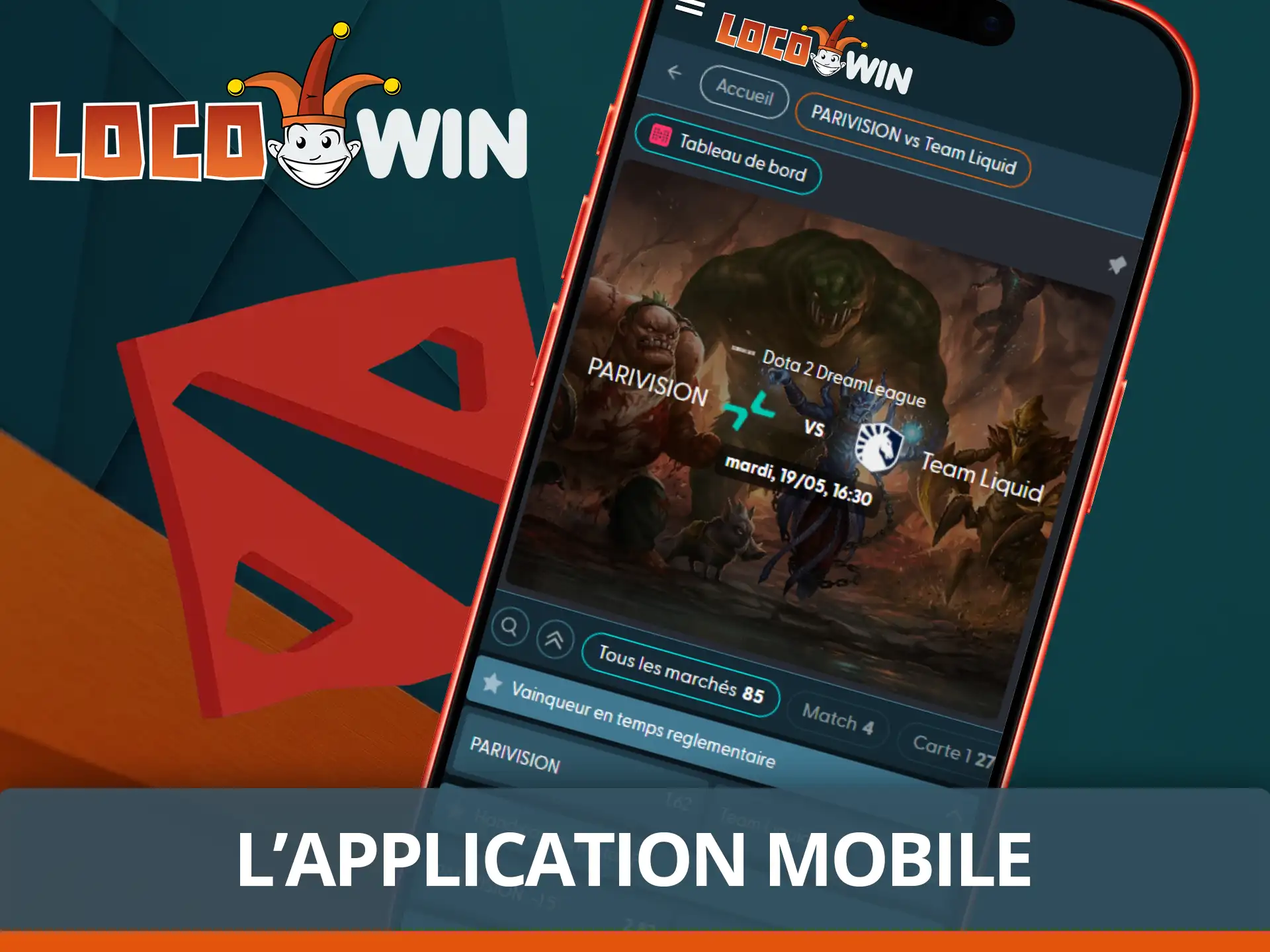 Pariez sur Dota 2 depuis votre mobile.