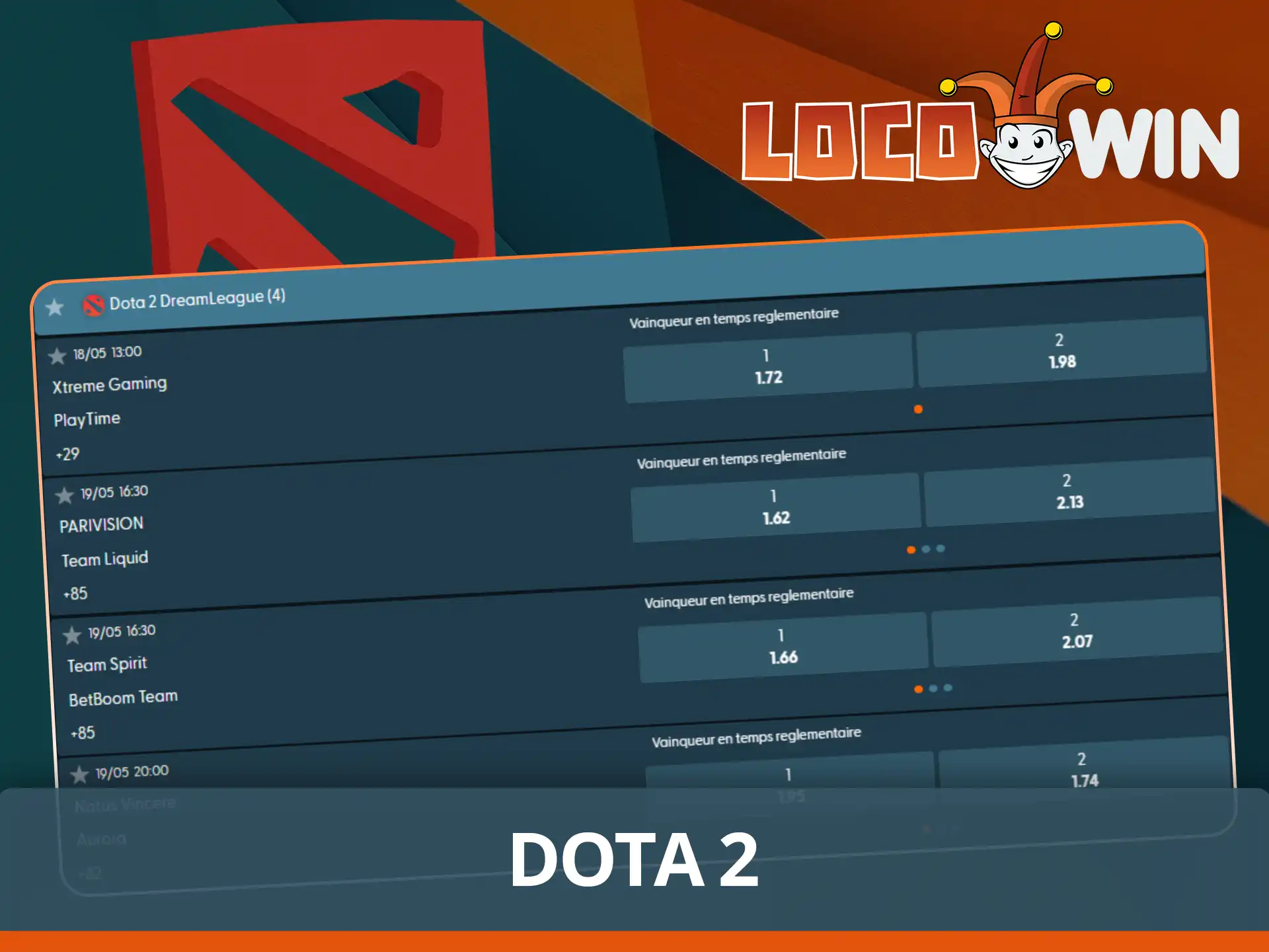 Pariez sur les matchs Dota 2.