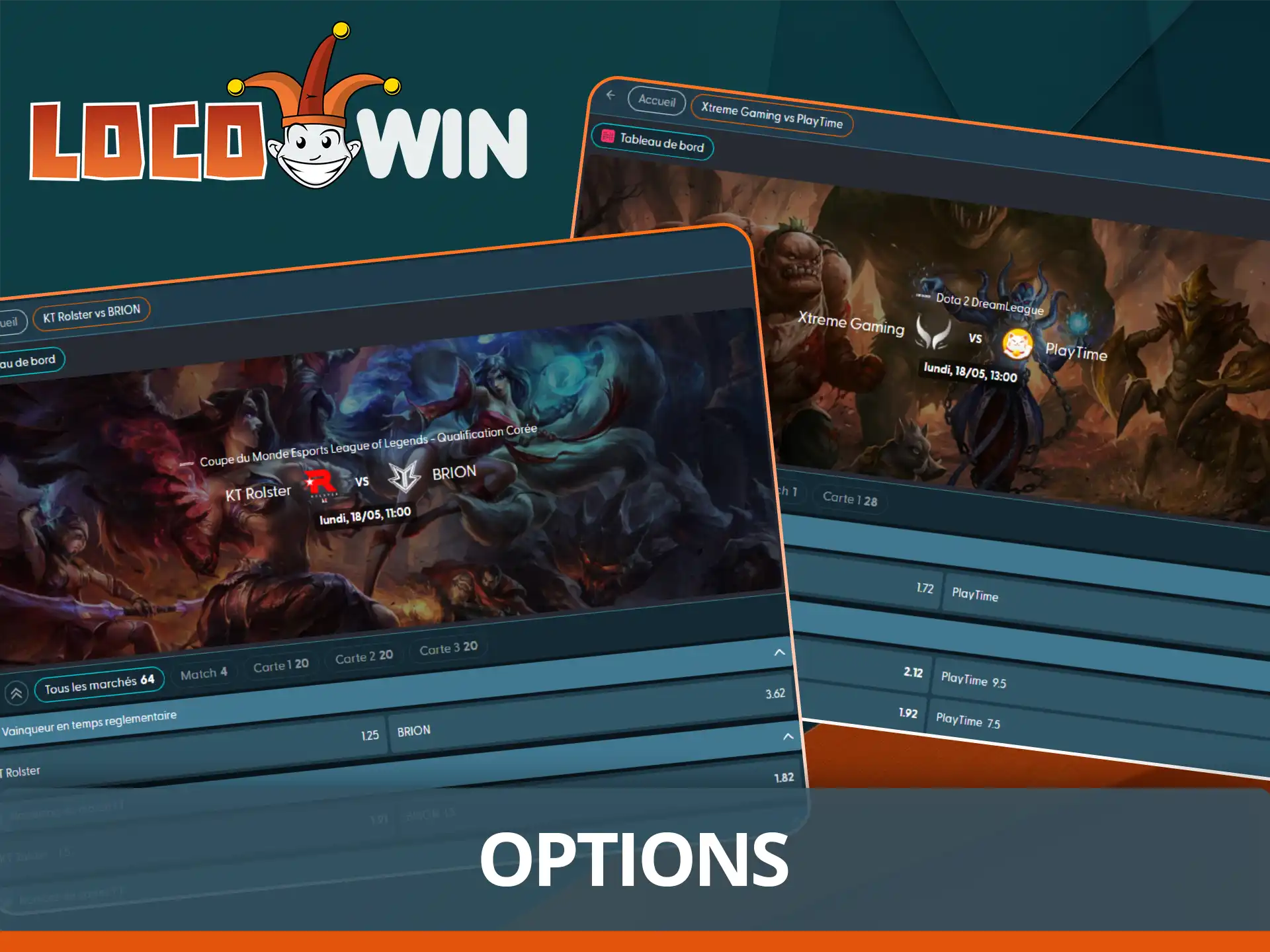 Découvrez les options de paris e-sport.
