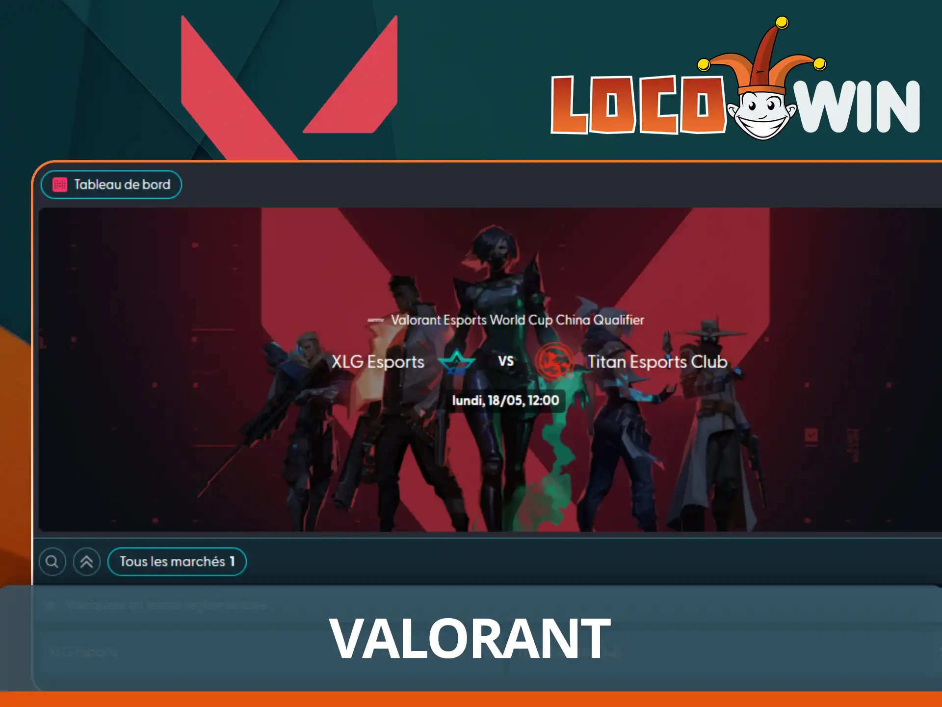 Pariez sur les tournois de Valorant.