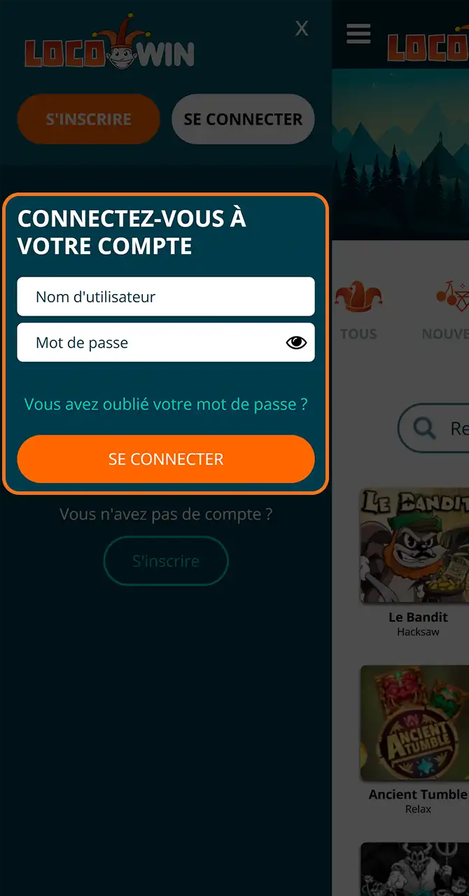 Connectez-vous à votre compte sur Locowin.