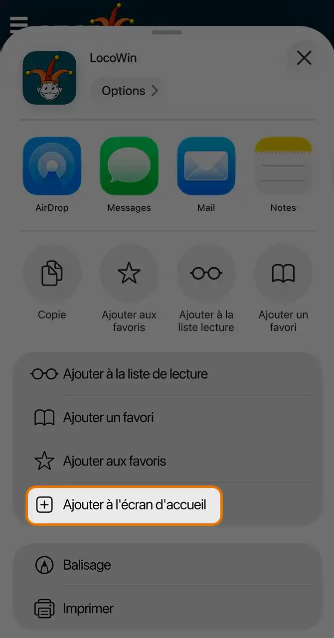 Pariez sur iPhone avec l'application Locowin.