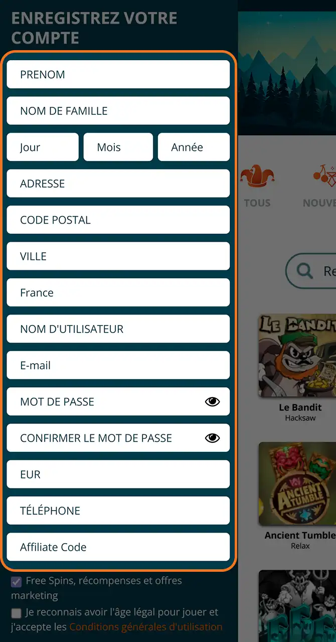 Créez votre compte joueur sur Locowin rapidement.