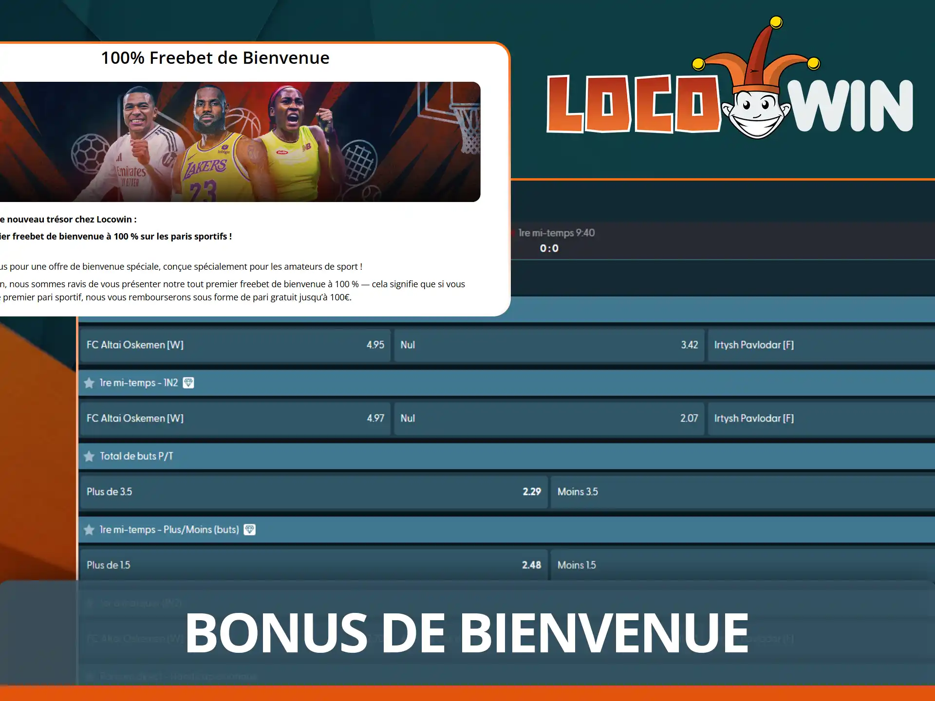 Bonus de bienvenue football chez Locowin.