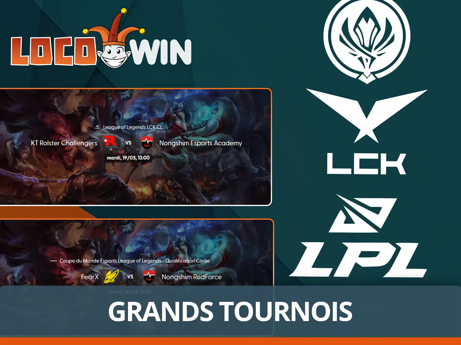 Pariez sur les grands tournois avec Locowin.