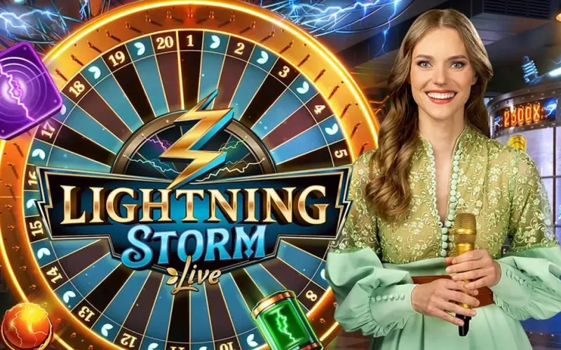 Ressentez toute l'intensité de Lightning Storm, un jeu en direct électrisant où la foudre peut frapper vos mises pour des gains massifs.