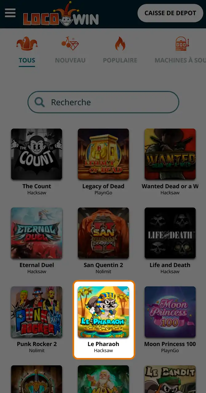 Lancez votre jeu de casino préféré maintenant.