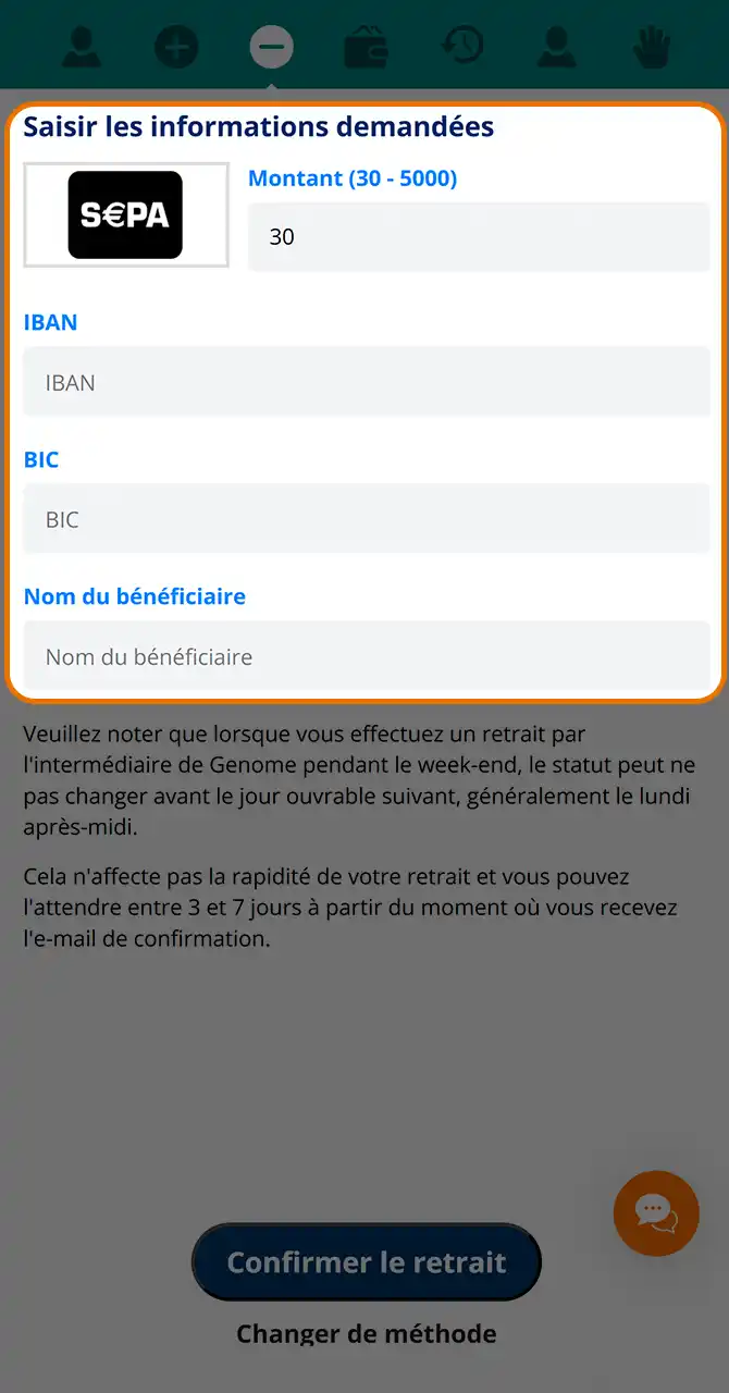 Confirmez votre demande de retrait Locowin.